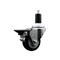 Service Caster 3'' Black Poly Swivel 1-3/8'' Expanding Stem Caster with Brake SCC-EX20S314-PPUB-BLK-PLB-138 - alternate 1